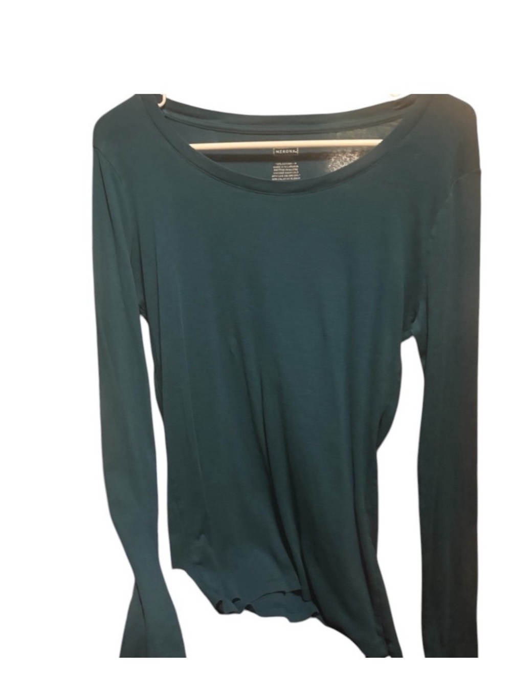 Merona Women's Long-Sleeve Scoop Neck Top in Teal Green